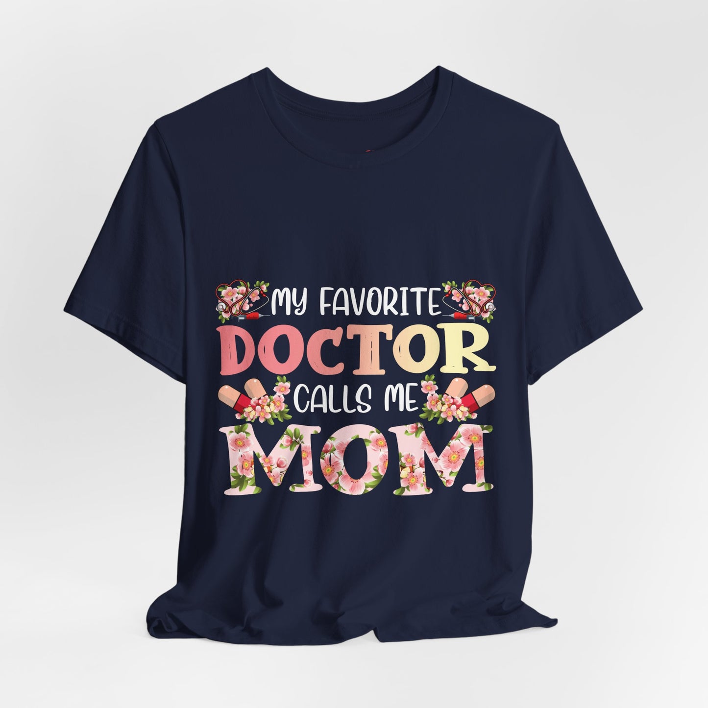 Doctor Mom Floral Healthcare Hero T-shirt