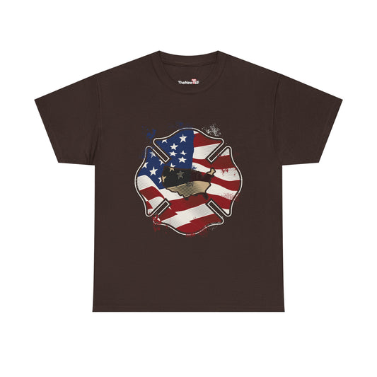 American Flag Firefighter Usa United States Badge - Unisex T-Shirt