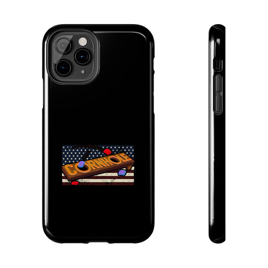 American Flag Cornhole - Rex Valentine Design - Tough Phone Case