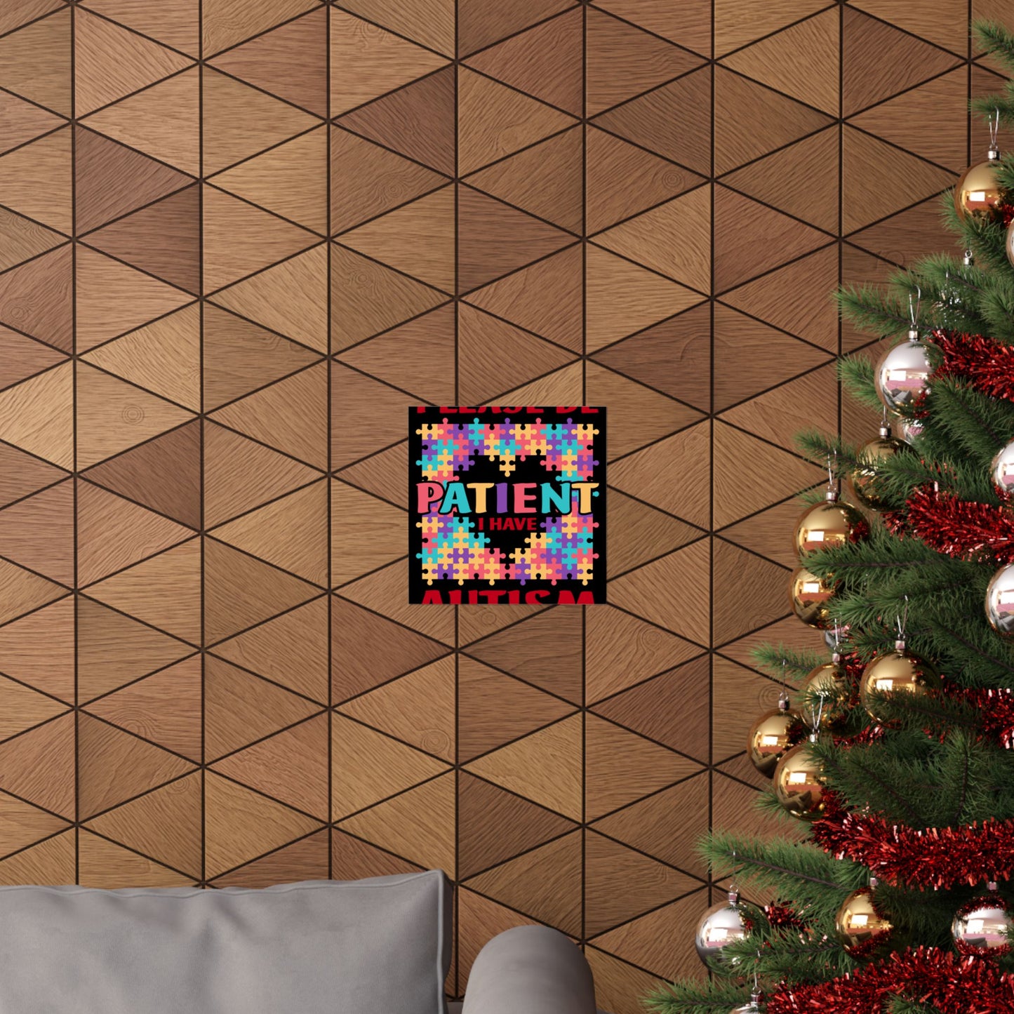 Please Be Patient I Have Autism Puzzle Hand Gift - Wall Art