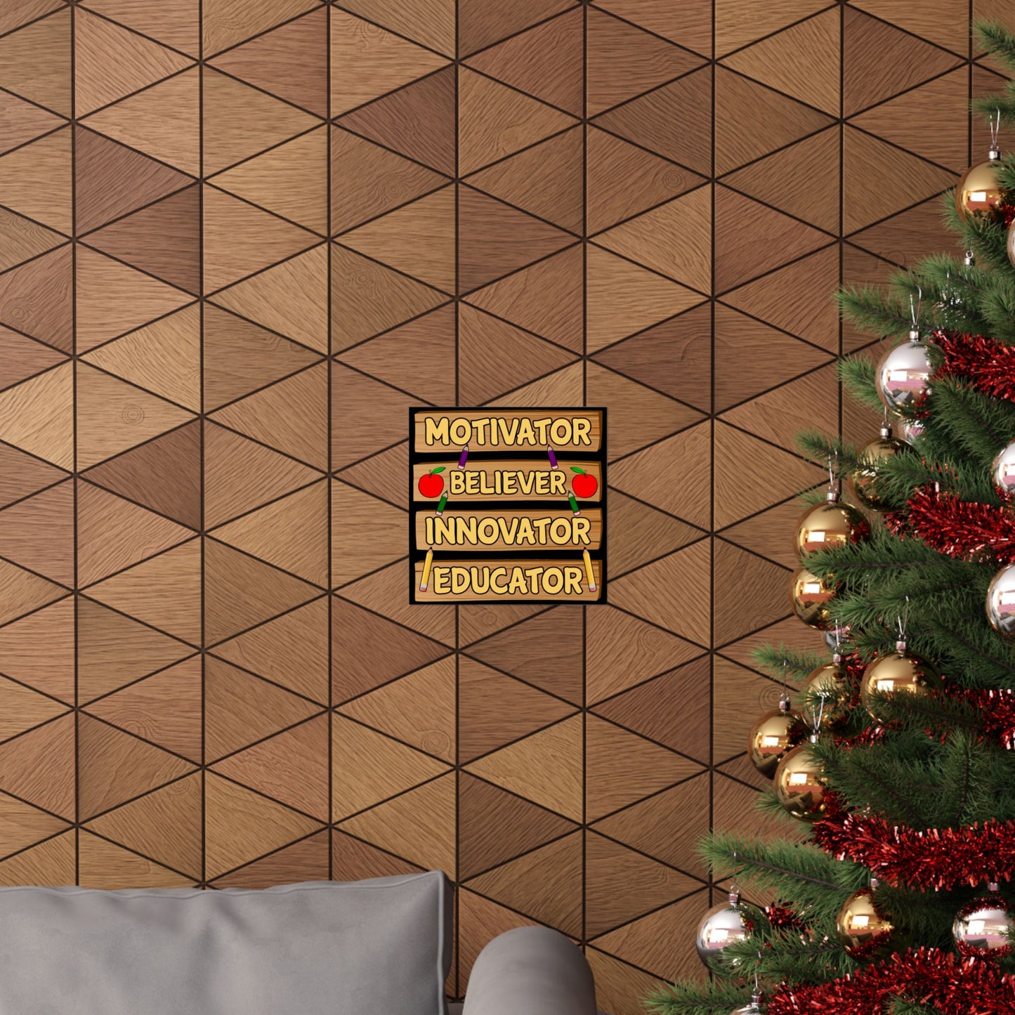 Teacher Motivator Believer Innovator Educator - Wall Art