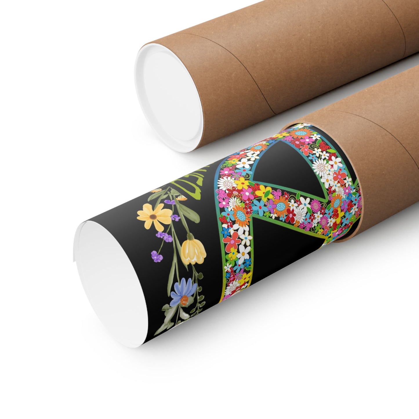 You Belong Among The Wildflower Hippie Peace Symbol - Wall Art