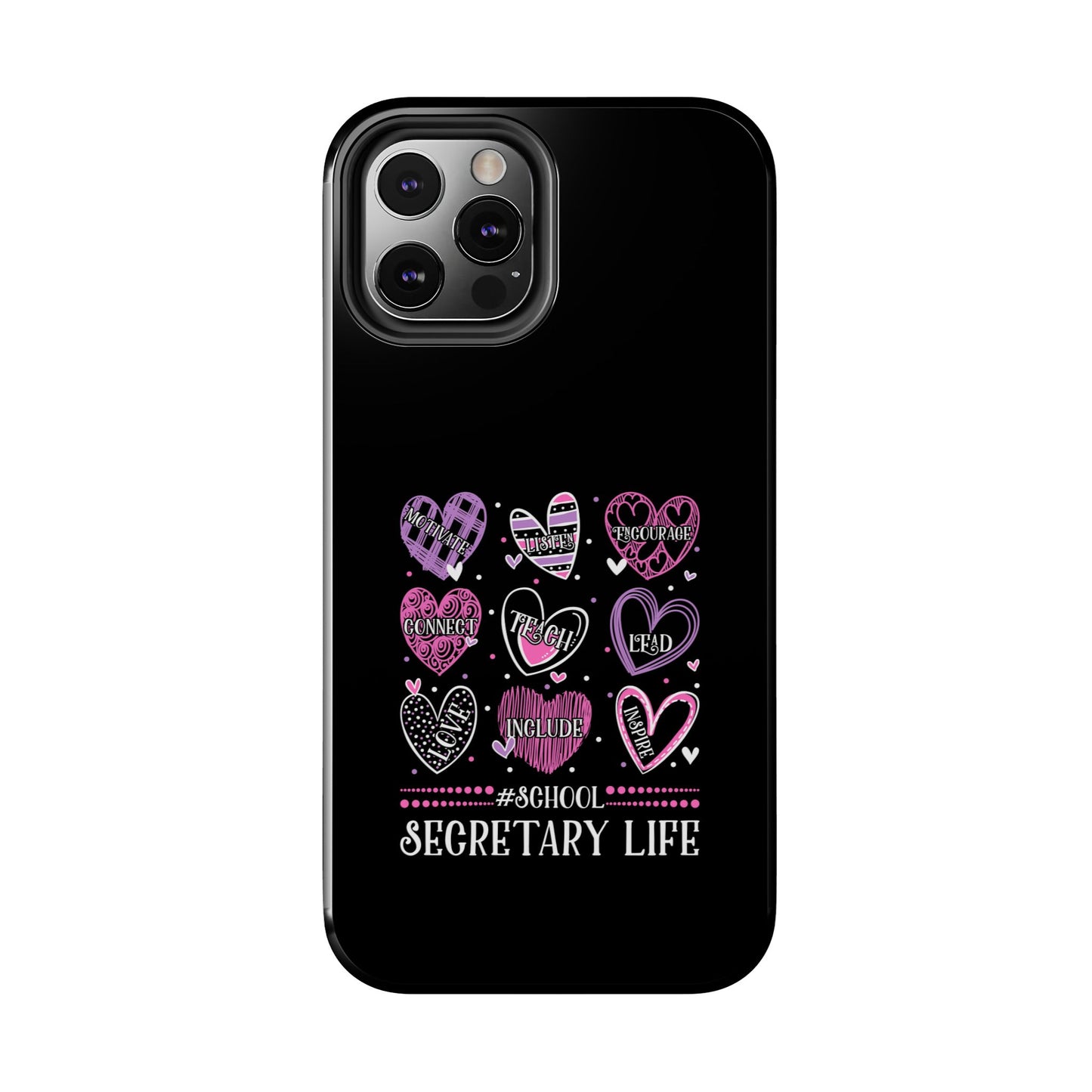 School Secretary Hearts Valentine Valentines Day - Tough Phone Case