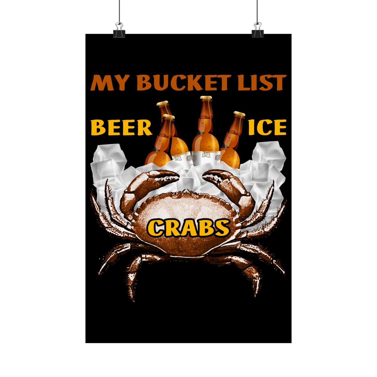 Crab Boil Gift Seafood Bucket List Beer Ice Crabs - Wall Art