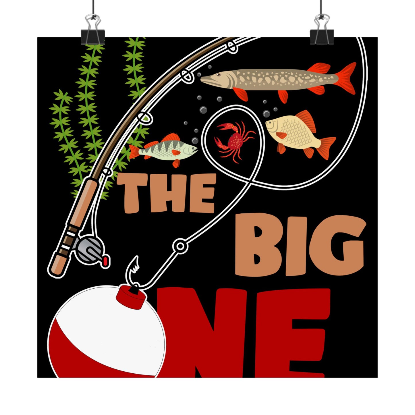 Kids Fishing The Big One Year 1St First Birthday Little Fisherman - Wall Art