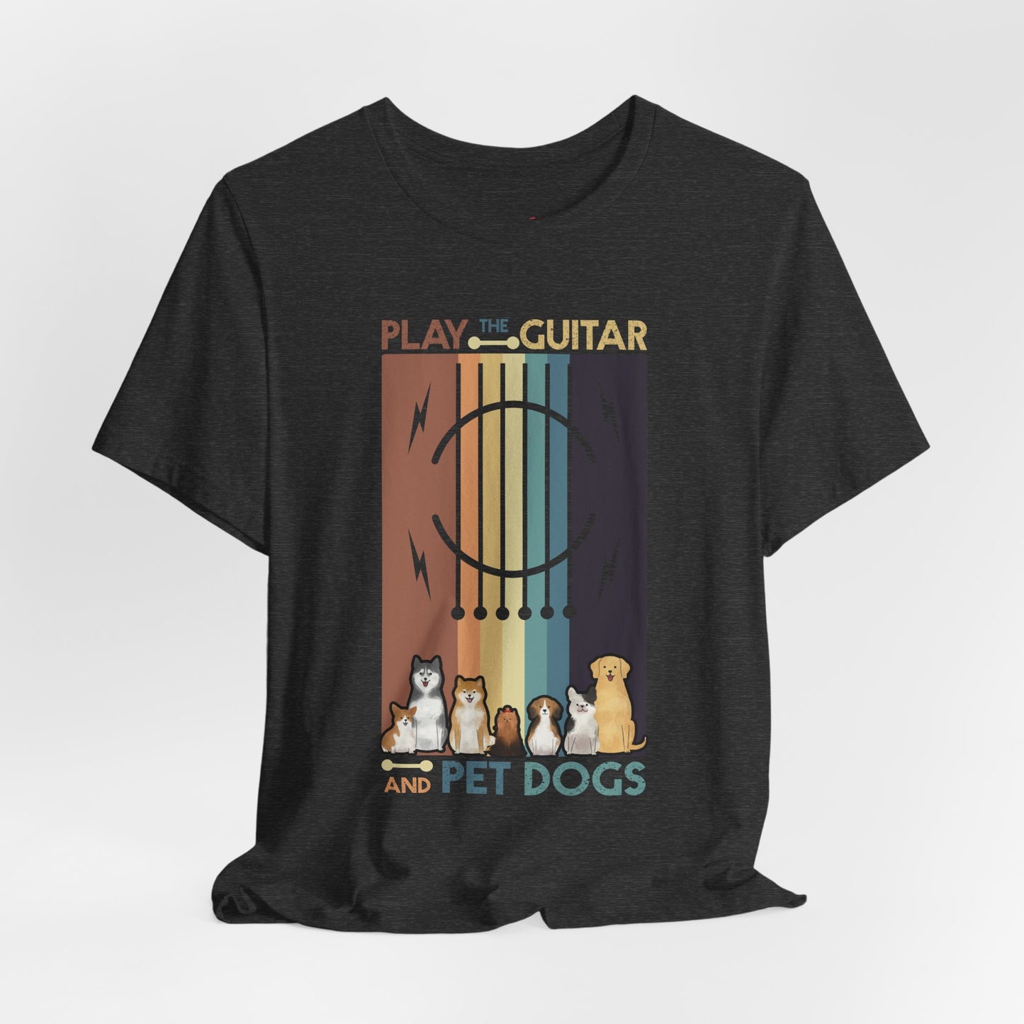 Retro Guitar Player Saying Dog Owner Guitarist I Pet Dogs T-shirt