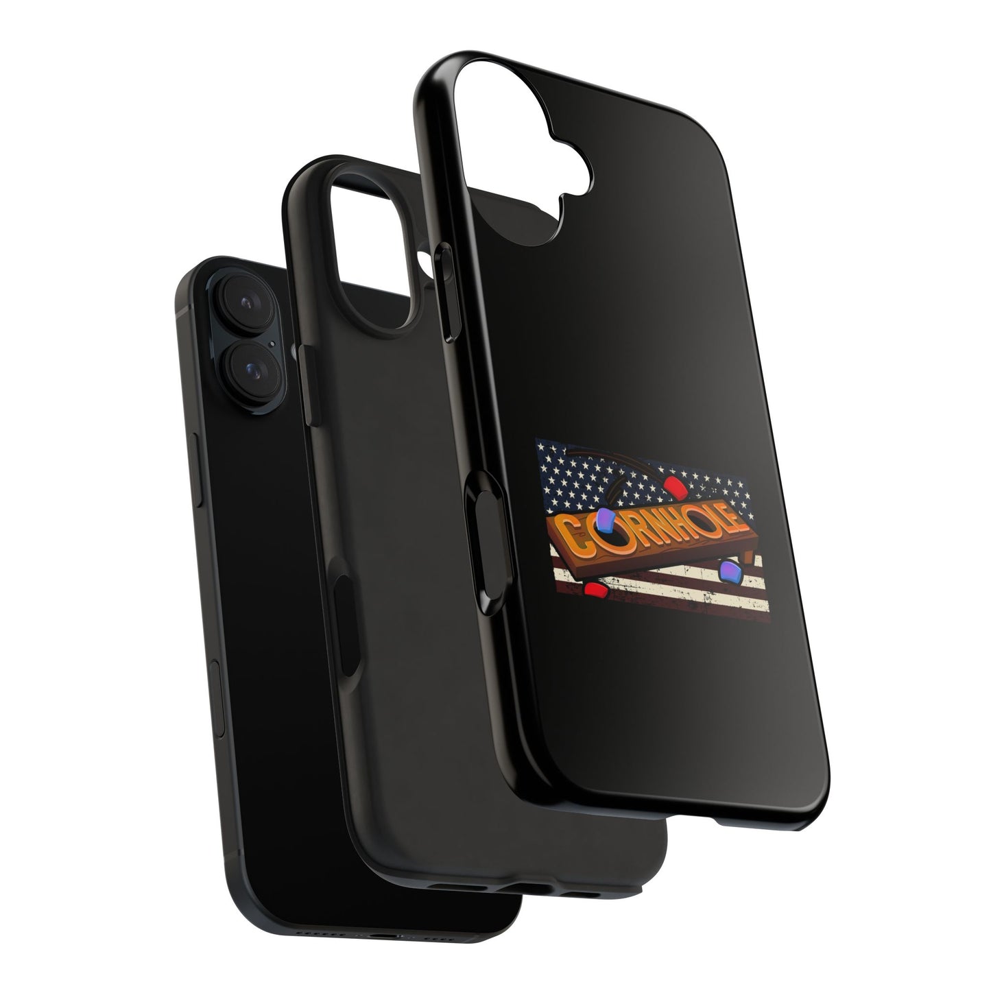 American Flag Cornhole - Rex Valentine Design - Tough Phone Case