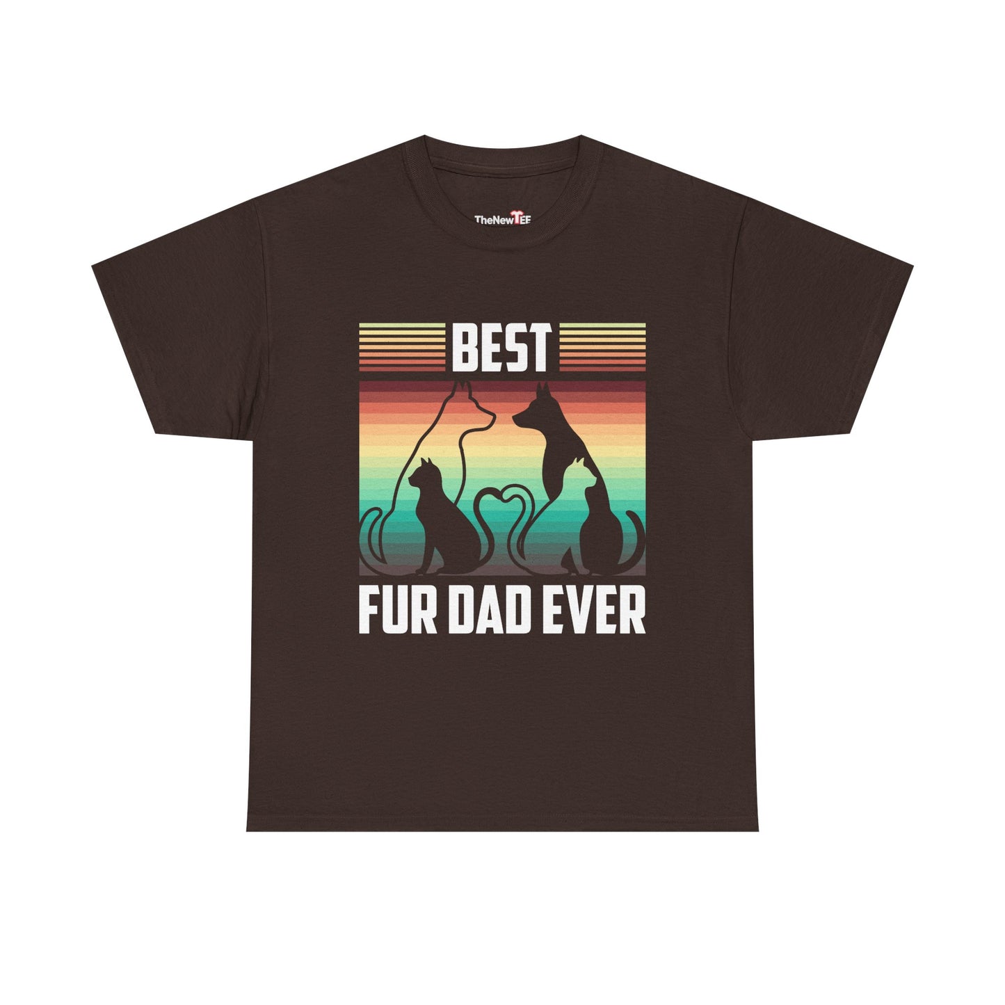 Funny Best Fur Dad Ever Vintage Retro Dog And Cat Owner - Unisex T-Shirt