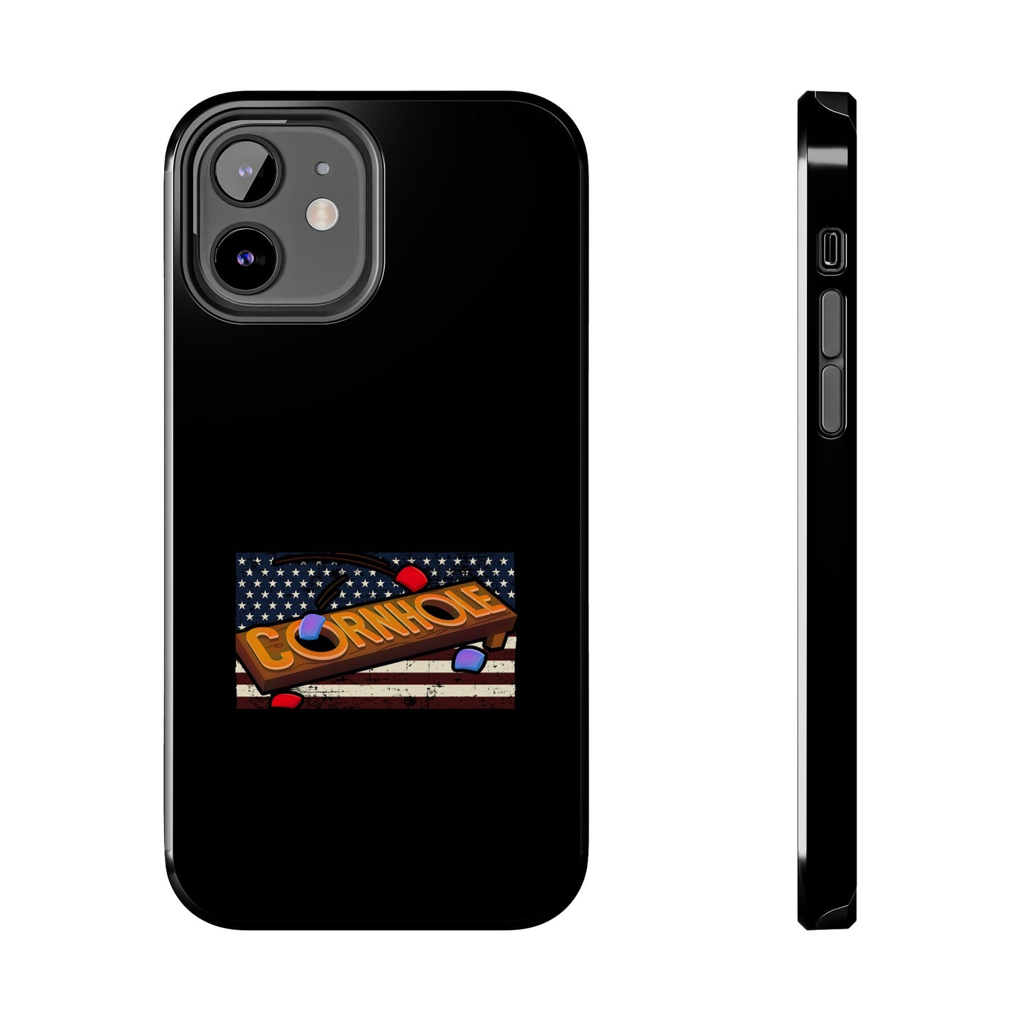 American Flag Cornhole - Rex Valentine Design - Tough Phone Case
