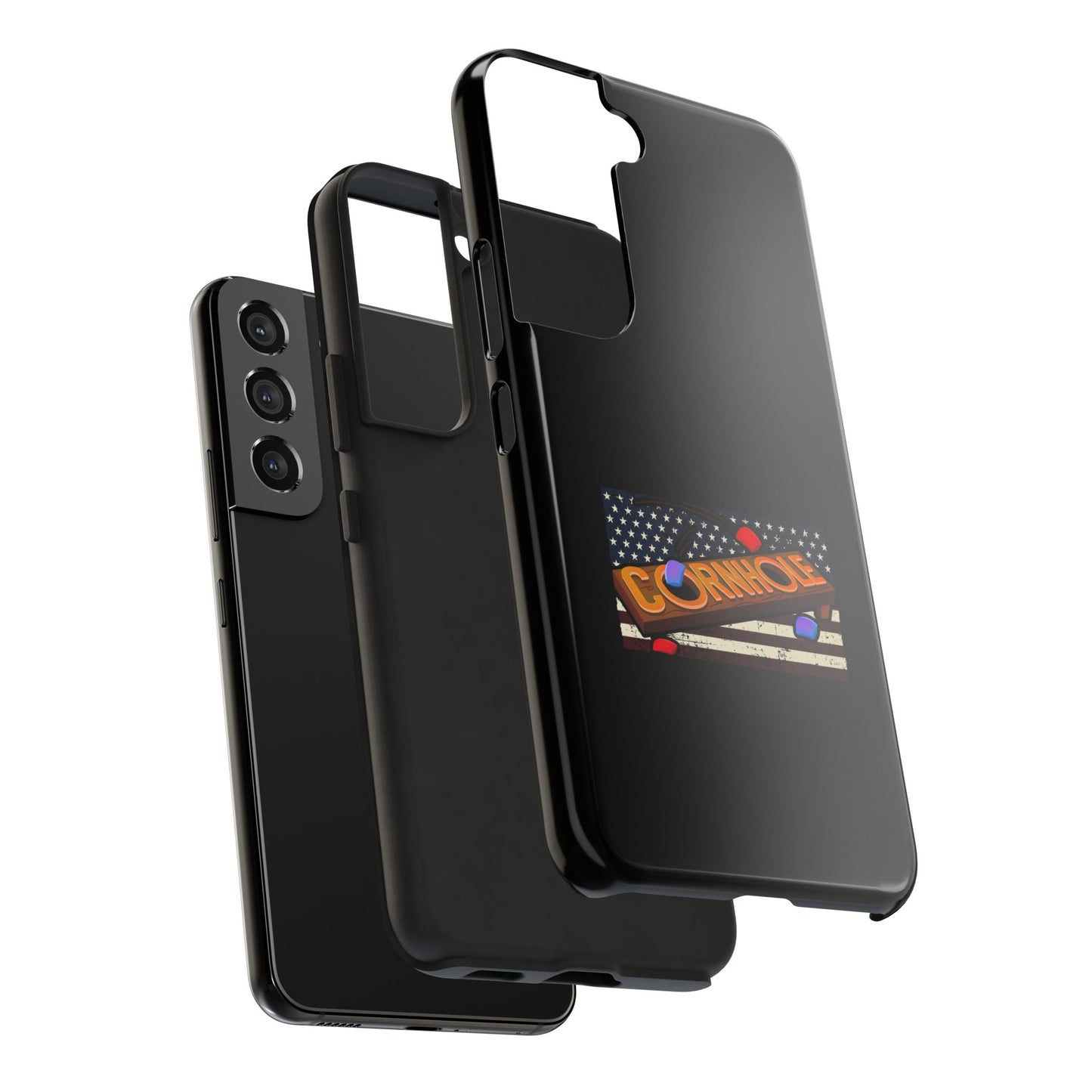 American Flag Cornhole - Rex Valentine Design - Tough Phone Case