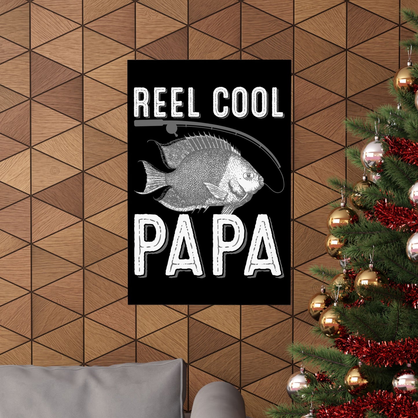 Fishing Reel Cool Papa Dad - Wall Art