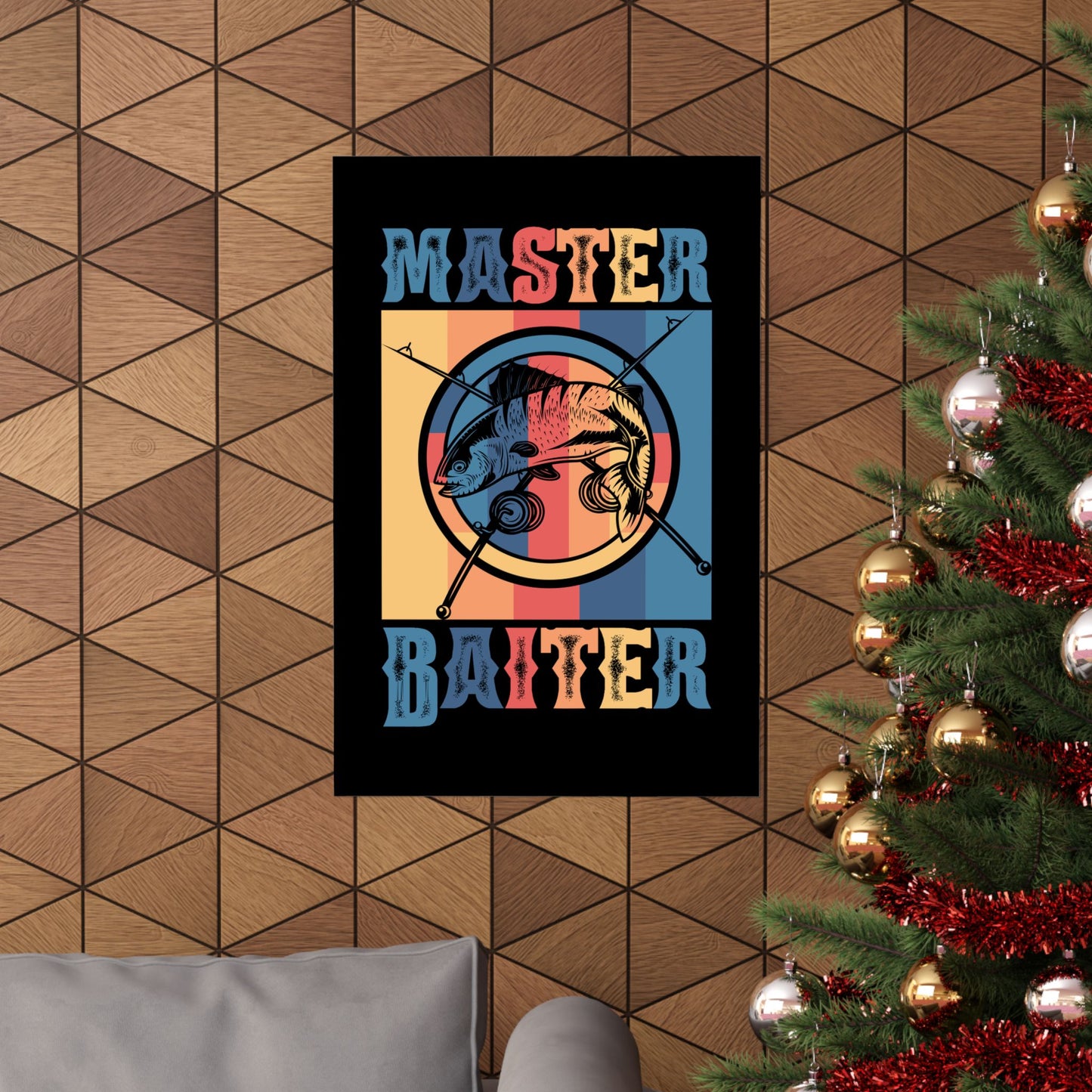 Master Baiter Vintage Bass Fishing Funny Camping - Wall Art