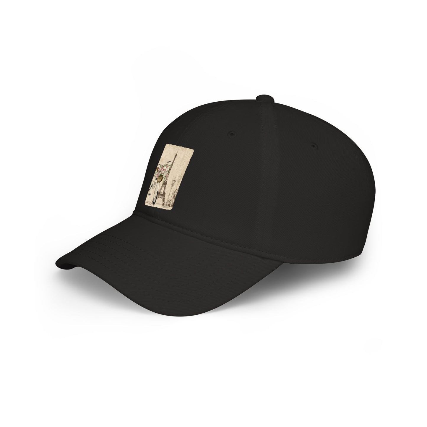 Paris Eiffel Tower Vintage Sketch Low Profile Baseball Cap