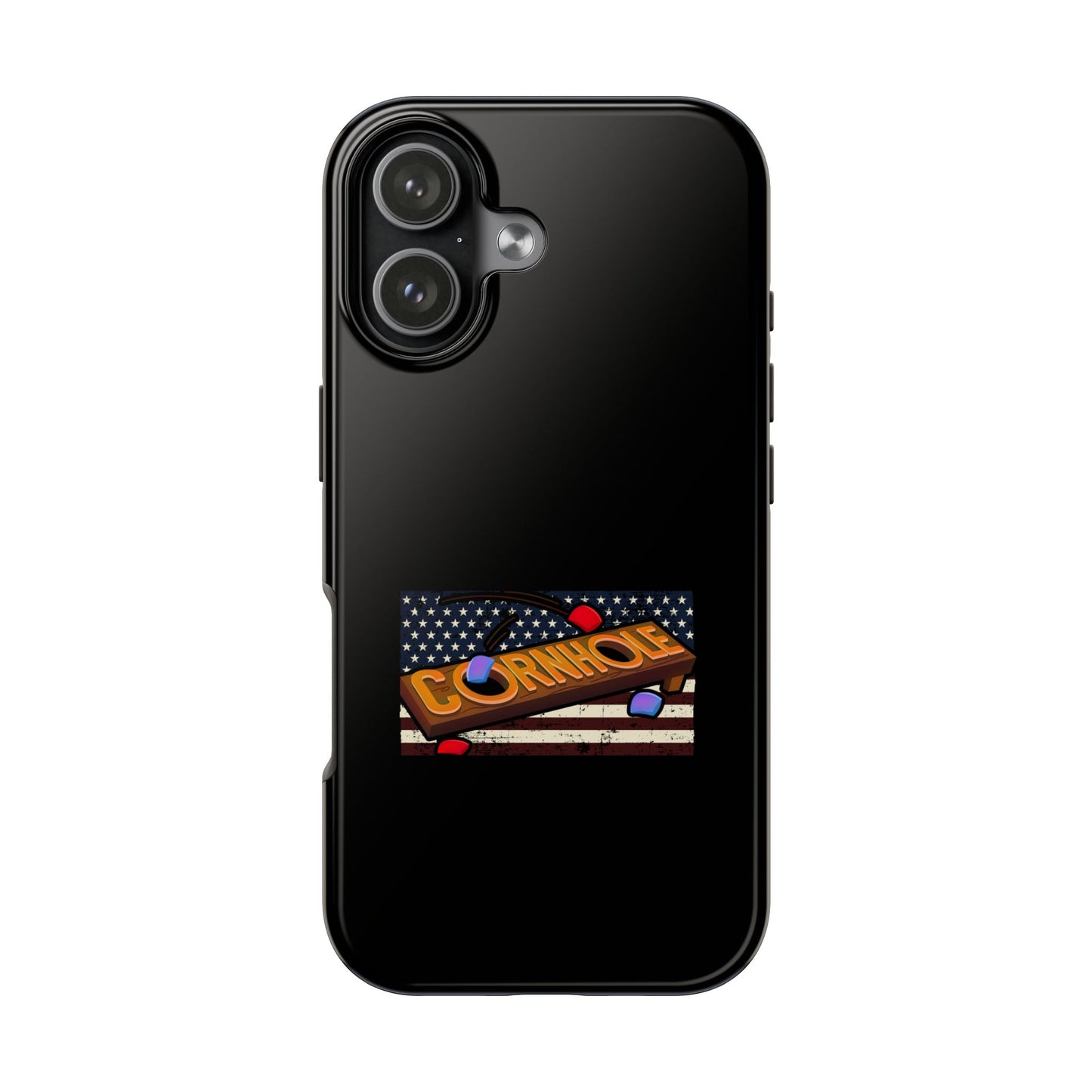 American Flag Cornhole - Rex Valentine Design - Tough Phone Case