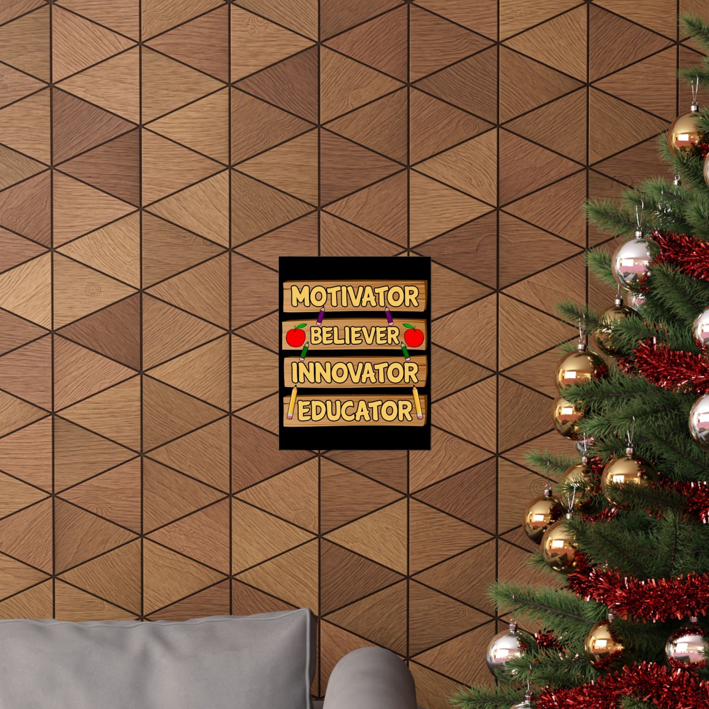 Teacher Motivator Believer Innovator Educator - Wall Art