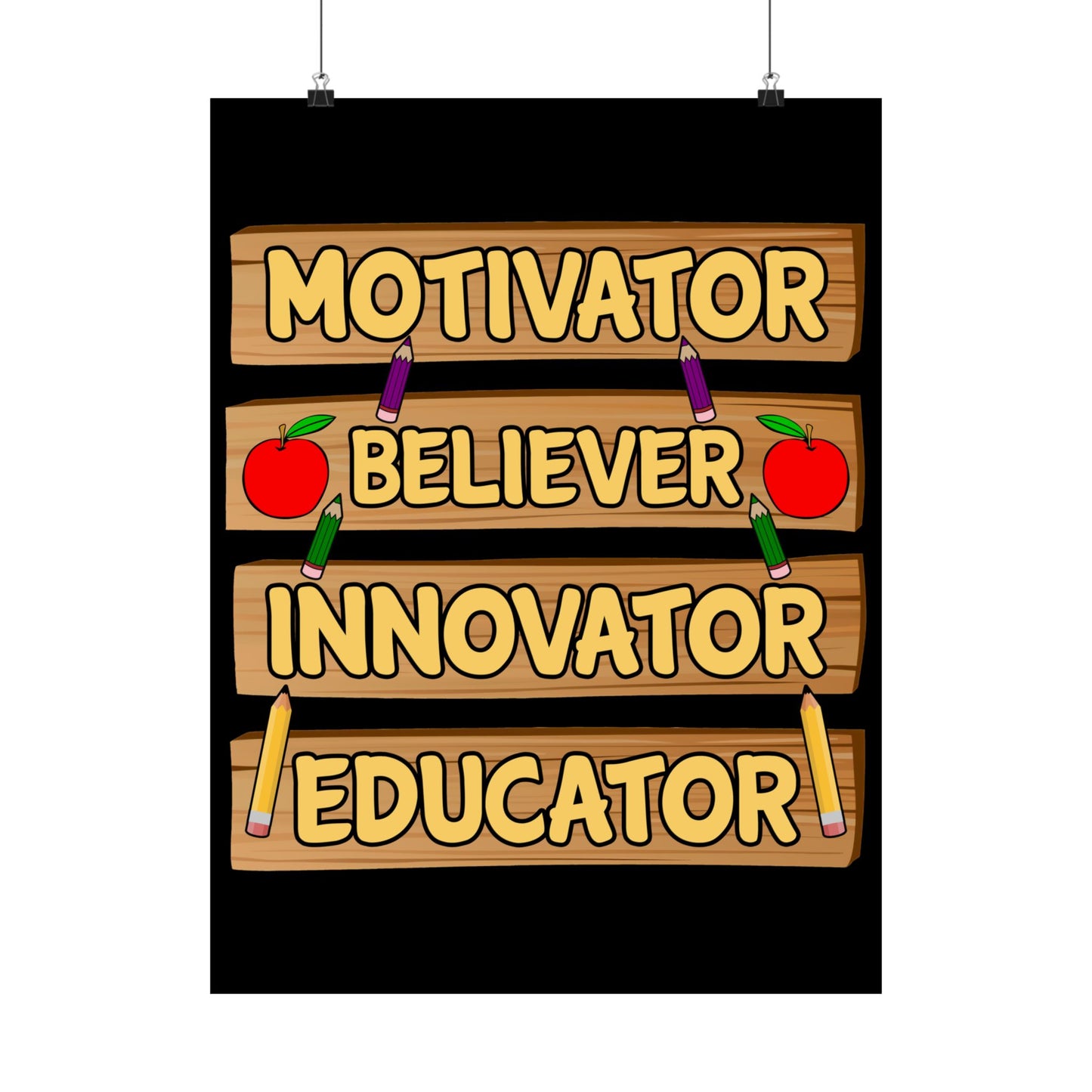 Teacher Motivator Believer Innovator Educator - Wall Art