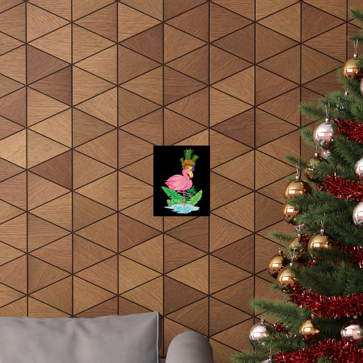 Funny Flamingo Pineapple Pun Lover Gift Pine Mingo - Wall Art