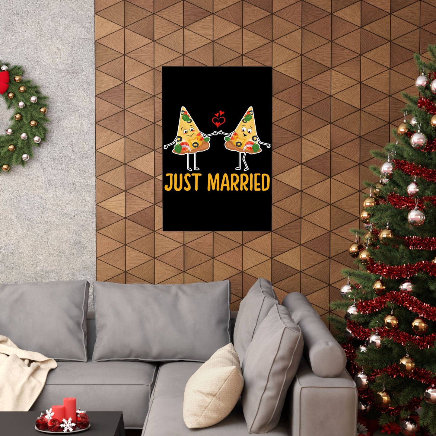 Just Married Pizza Slice - Wall Art