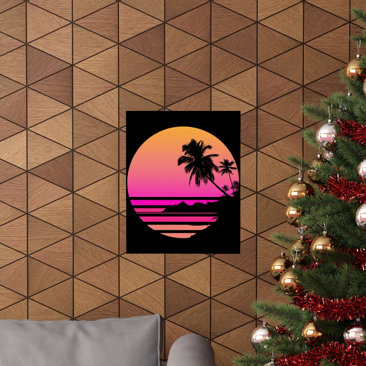 Palm Tree Shirt Tropical Beach Vintage Retro Style 70S 80S - Wall Art