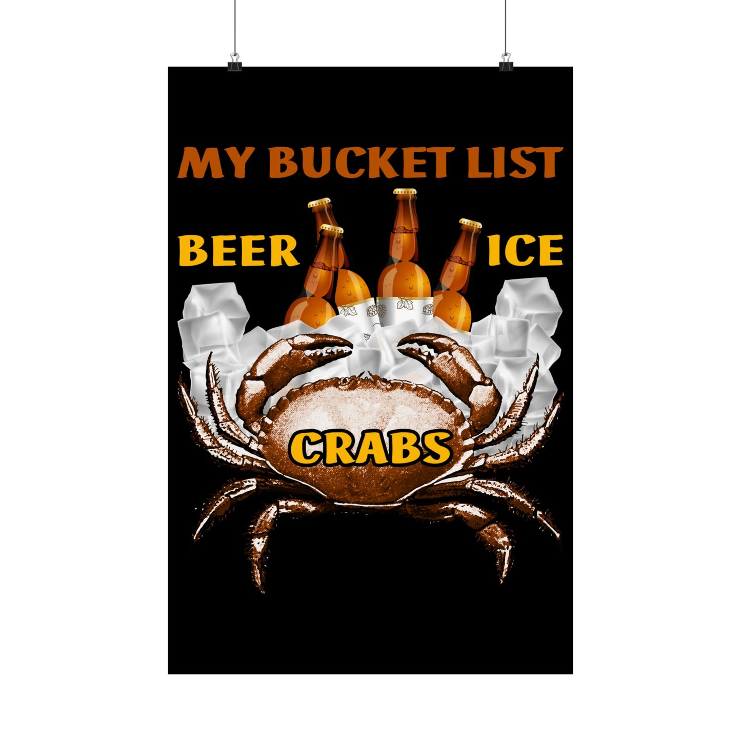 Crab Boil Gift Seafood Bucket List Beer Ice Crabs - Wall Art