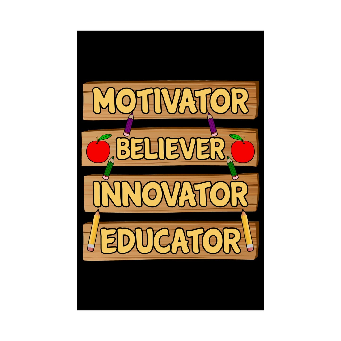 Teacher Motivator Believer Innovator Educator - Wall Art