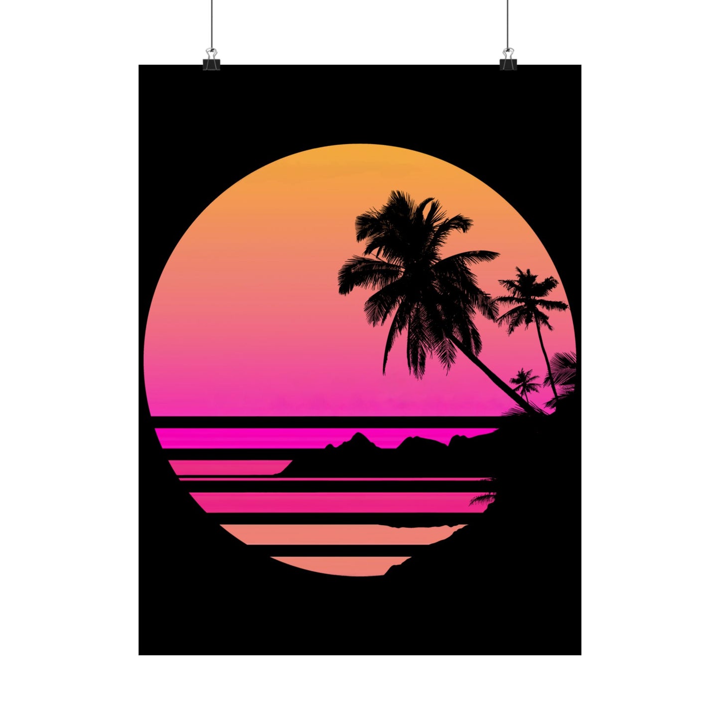 Palm Tree Shirt Tropical Beach Vintage Retro Style 70S 80S - Wall Art