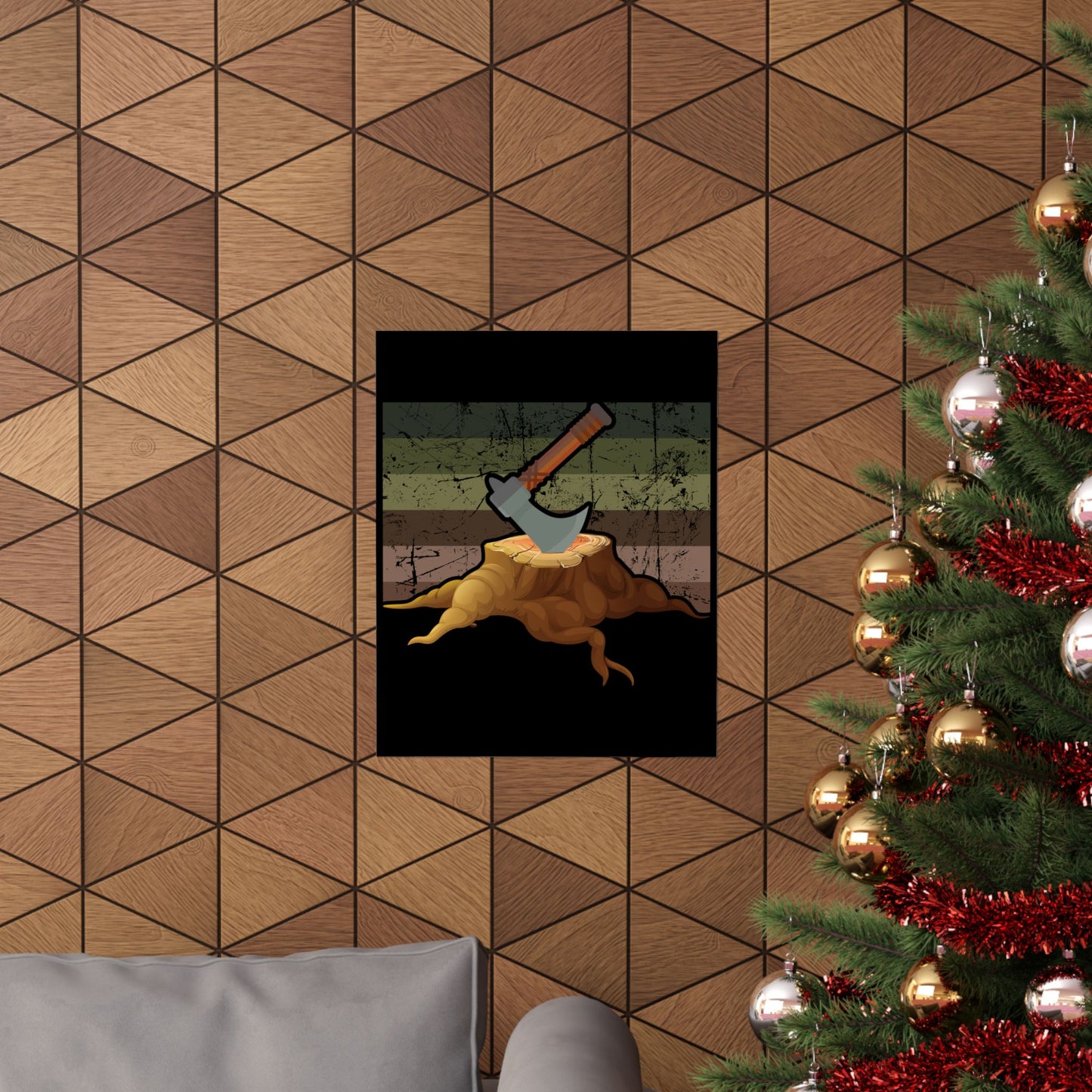 Trees Chop Wilderness Arborist Gift Lumberjack - Wall Art