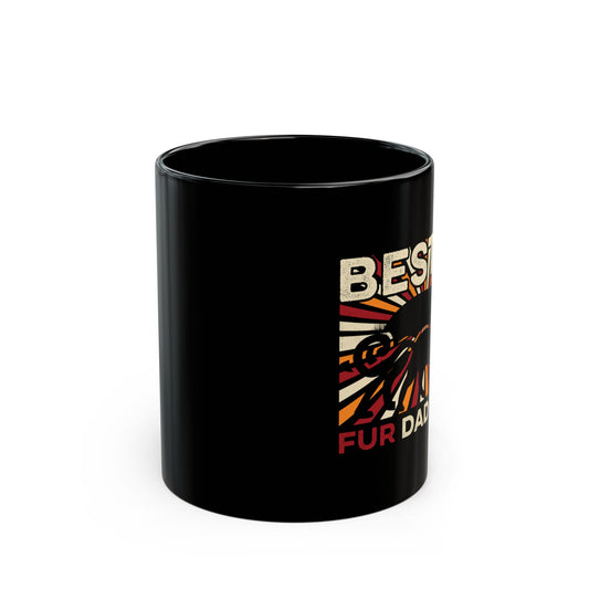 Funny Best Fur Dad Ever Vintage Retro Dog And Cat Owner - Black Mug