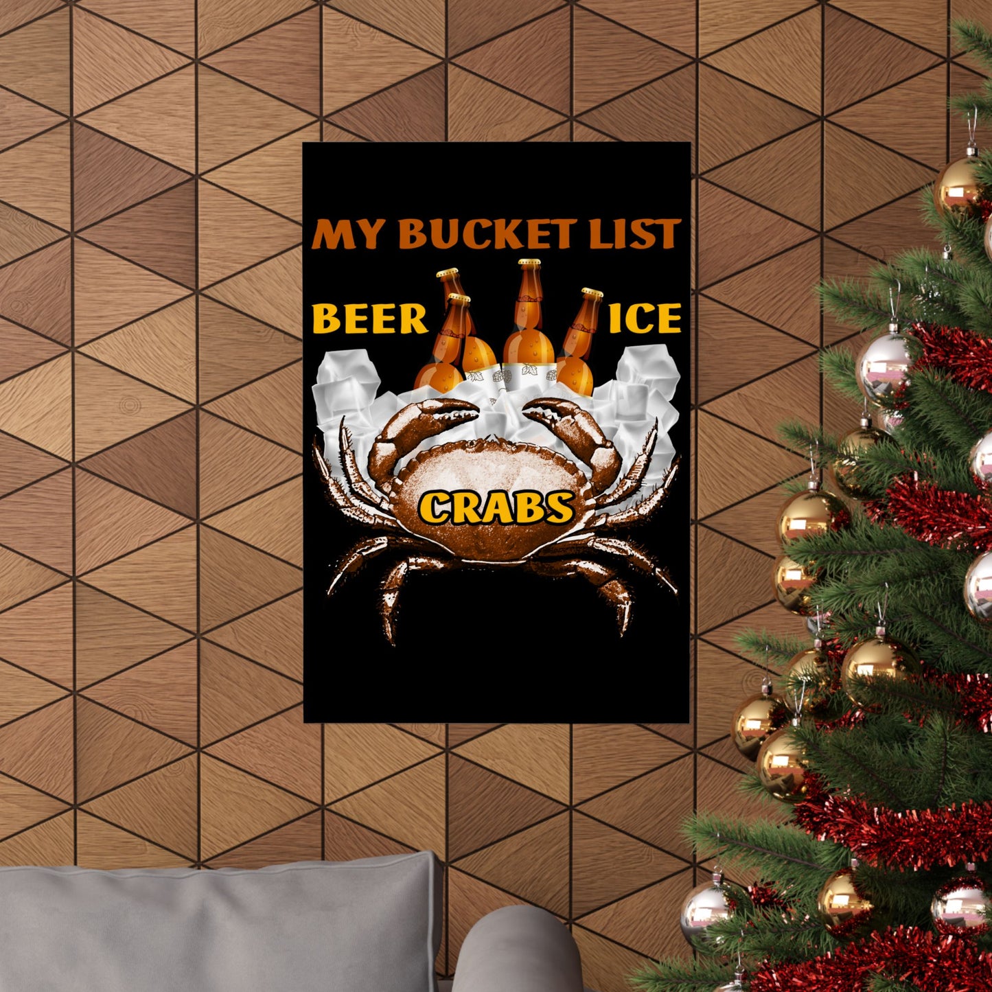 Crab Boil Gift Seafood Bucket List Beer Ice Crabs - Wall Art