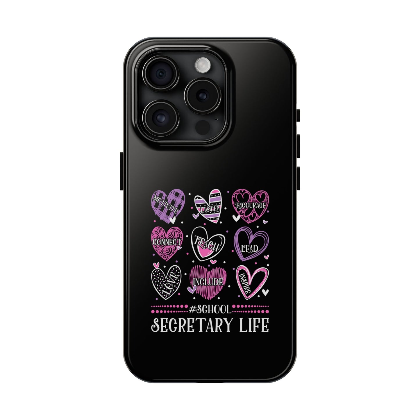 School Secretary Hearts Valentine Valentines Day - Tough Phone Case