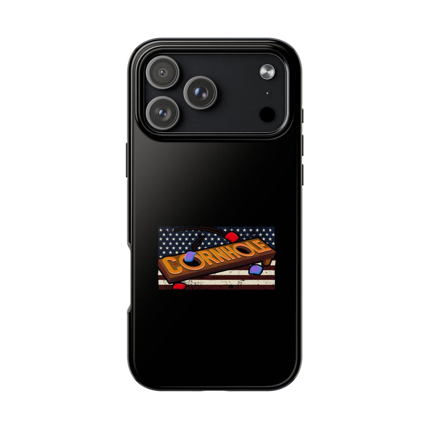 American Flag Cornhole - Rex Valentine Design - Tough Phone Case