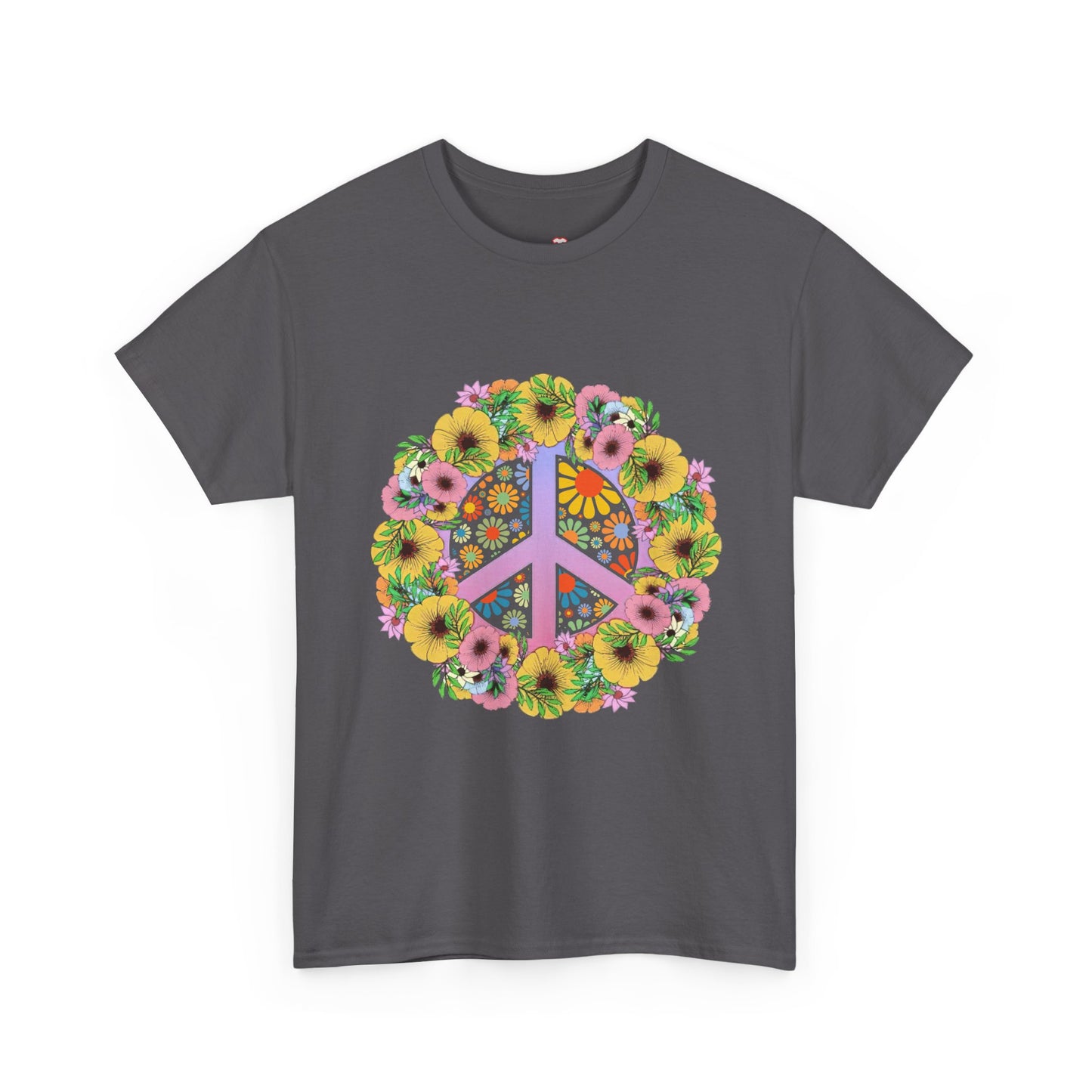 Peace Sign Bright Colorful Flower 60S 70S - Unisex T-Shirt