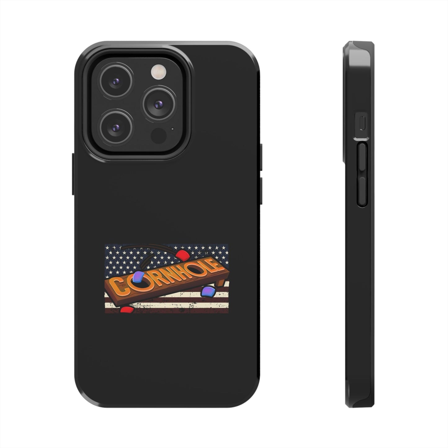 American Flag Cornhole - Rex Valentine Design - Tough Phone Case
