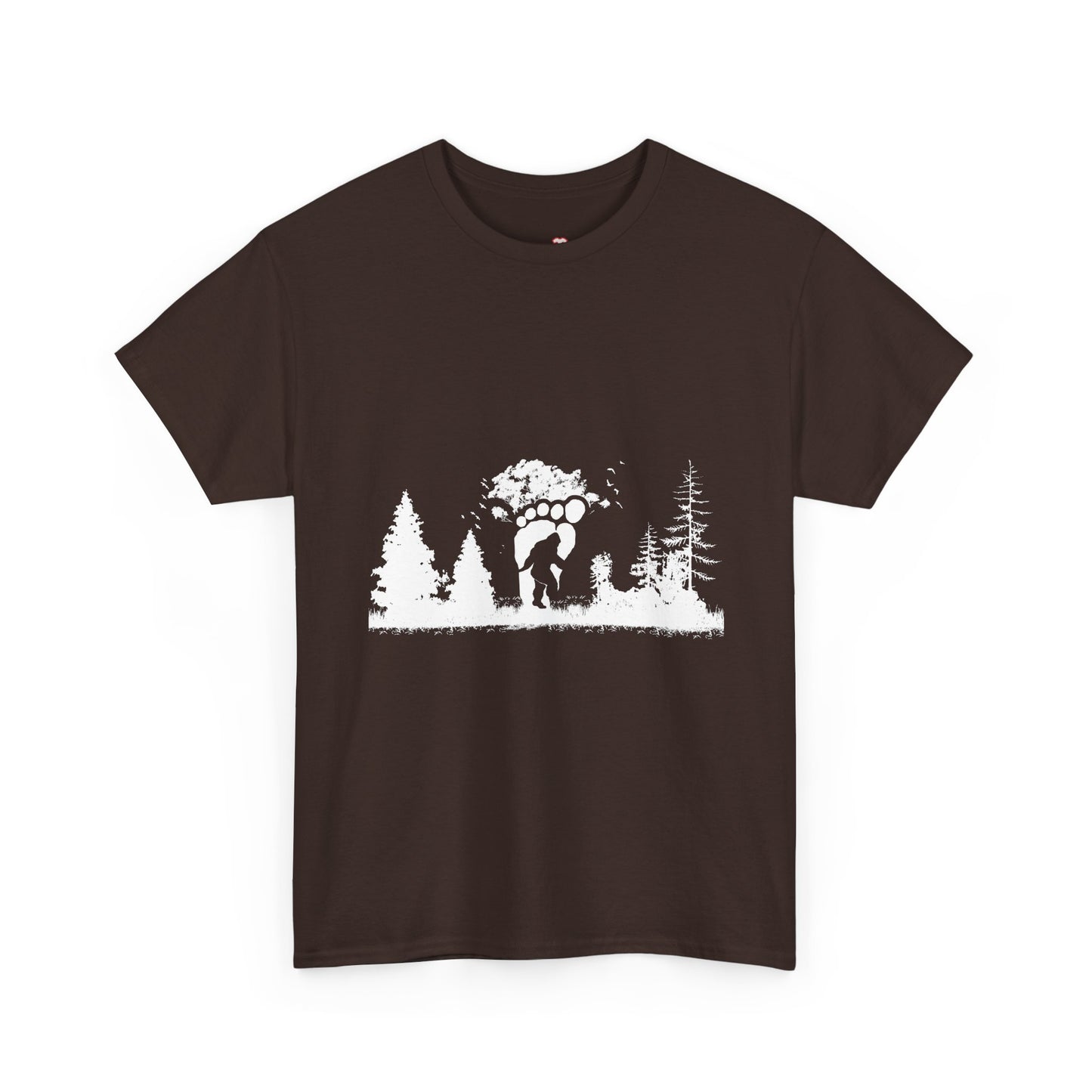 Bigfoot In The Forest Hiding At Night Full Moon Trees Nature - Unisex T-Shirt