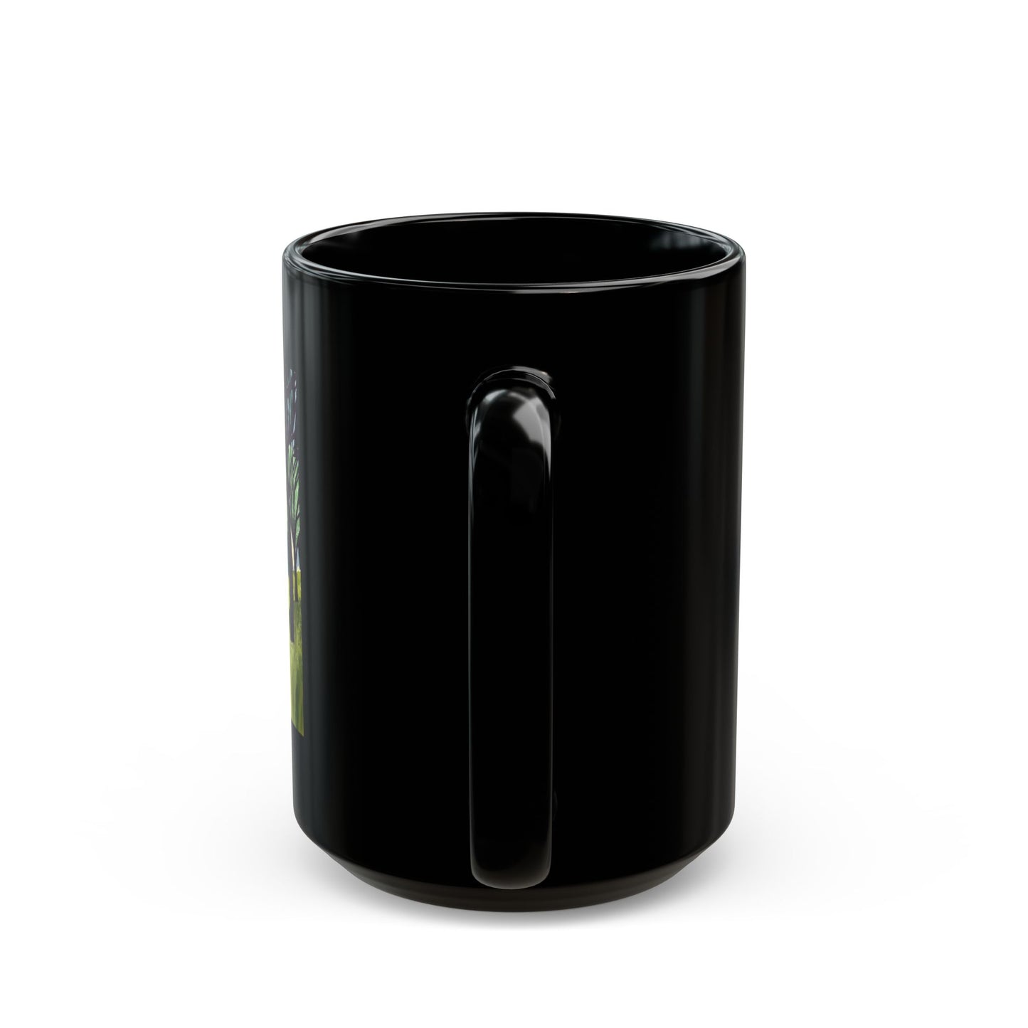 Bigfoot In The Forest Hiding At Night Full Moon Trees Nature - Black Mug