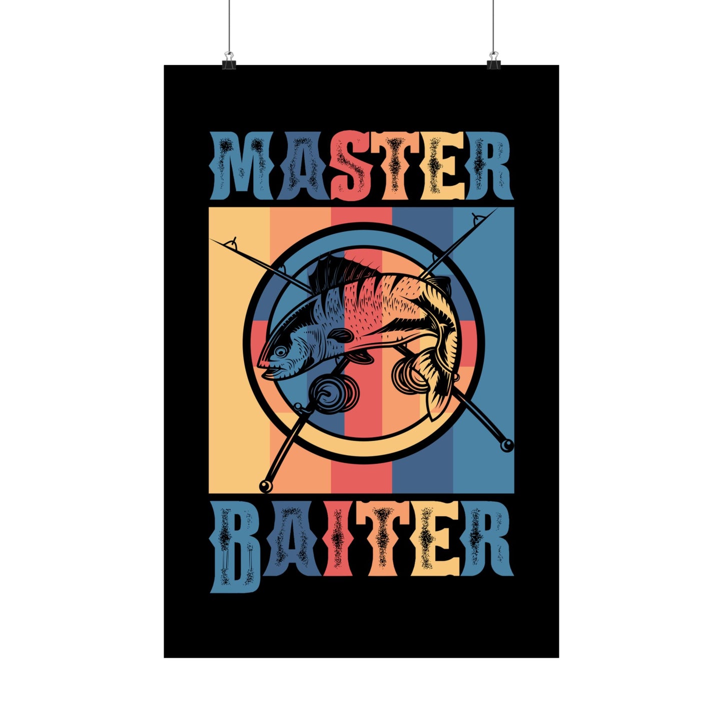 Master Baiter Vintage Bass Fishing Funny Camping - Wall Art