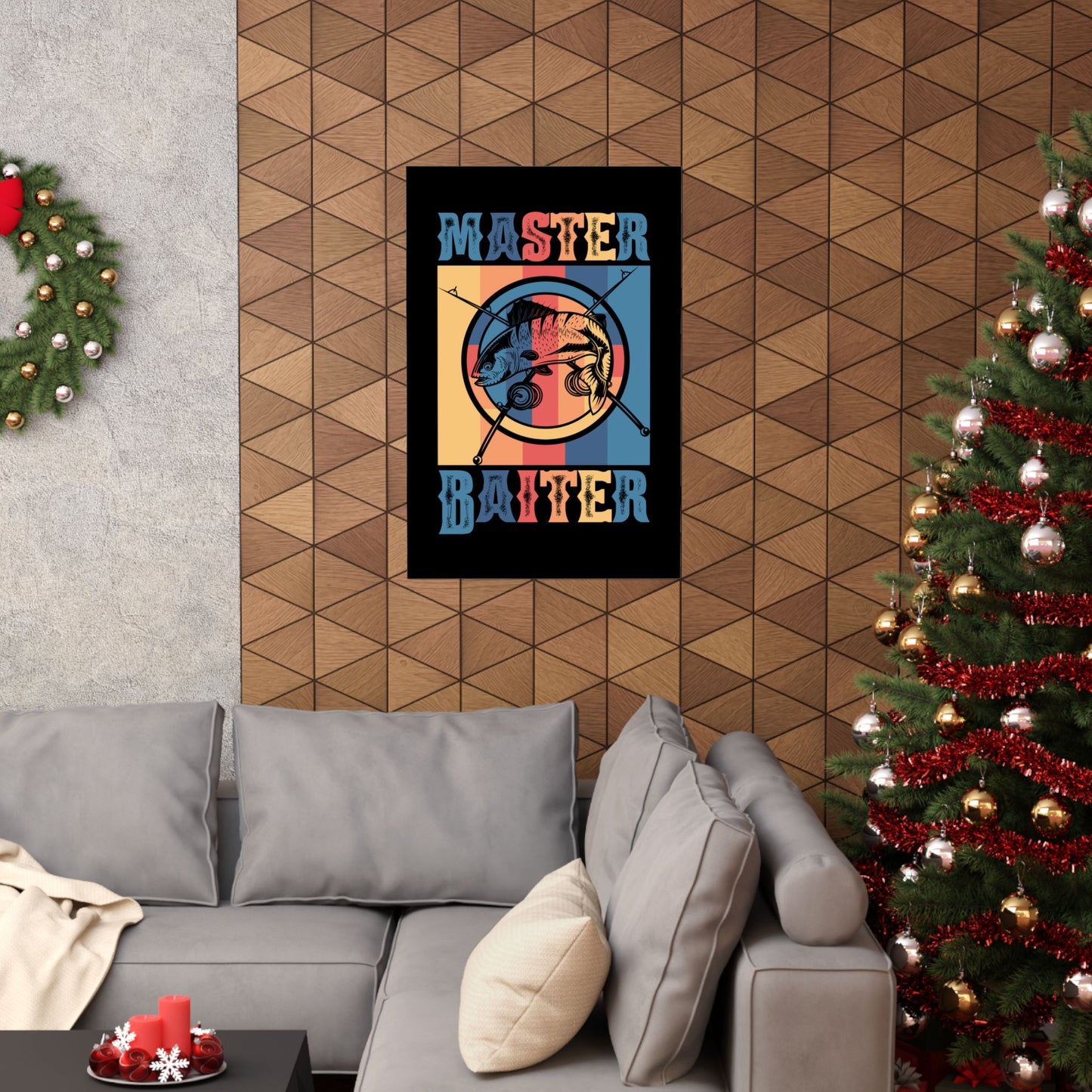 Master Baiter Vintage Bass Fishing Funny Camping - Wall Art