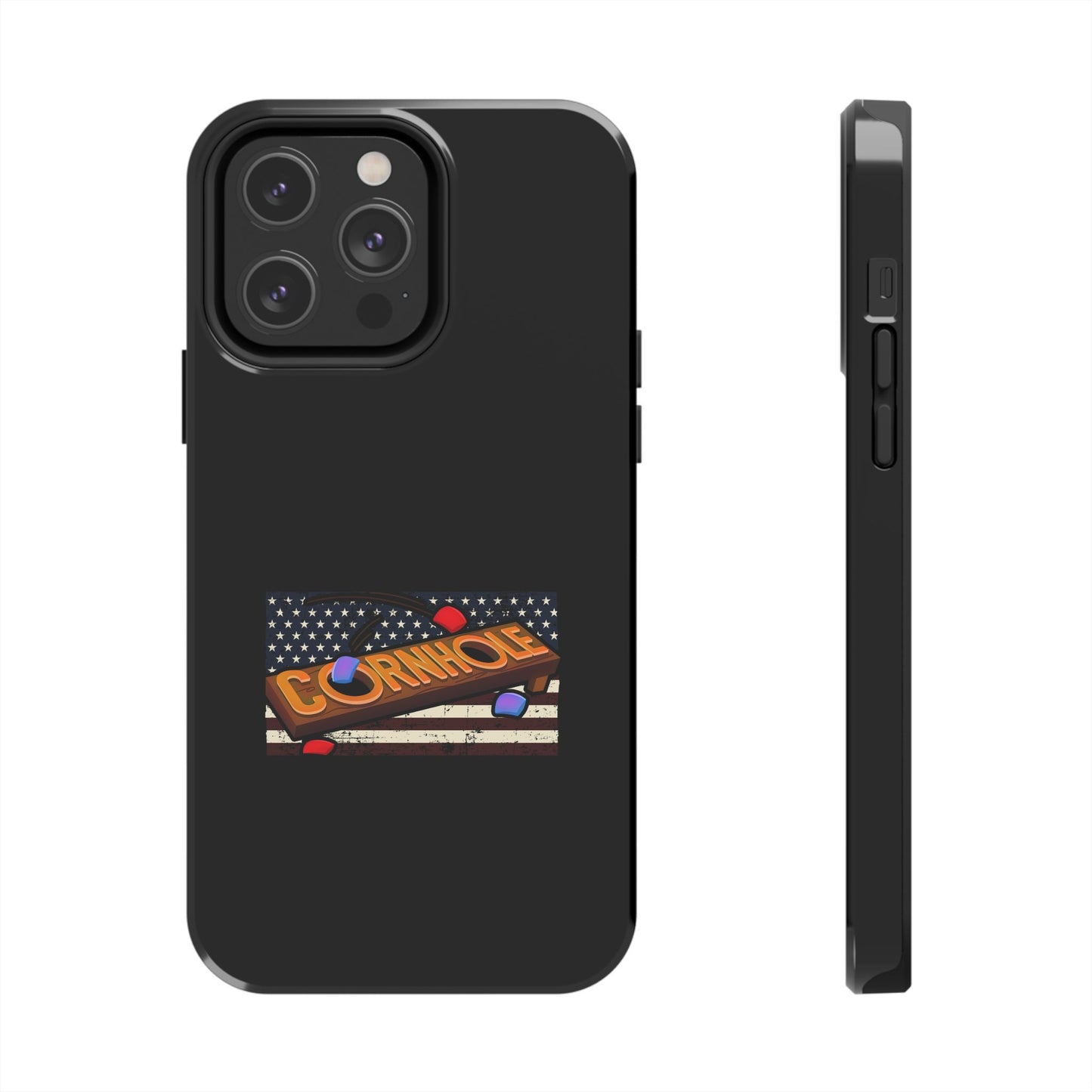 American Flag Cornhole - Rex Valentine Design - Tough Phone Case