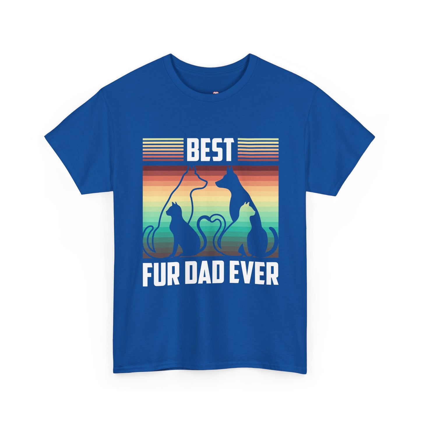 Funny Best Fur Dad Ever Vintage Retro Dog And Cat Owner - Unisex T-Shirt