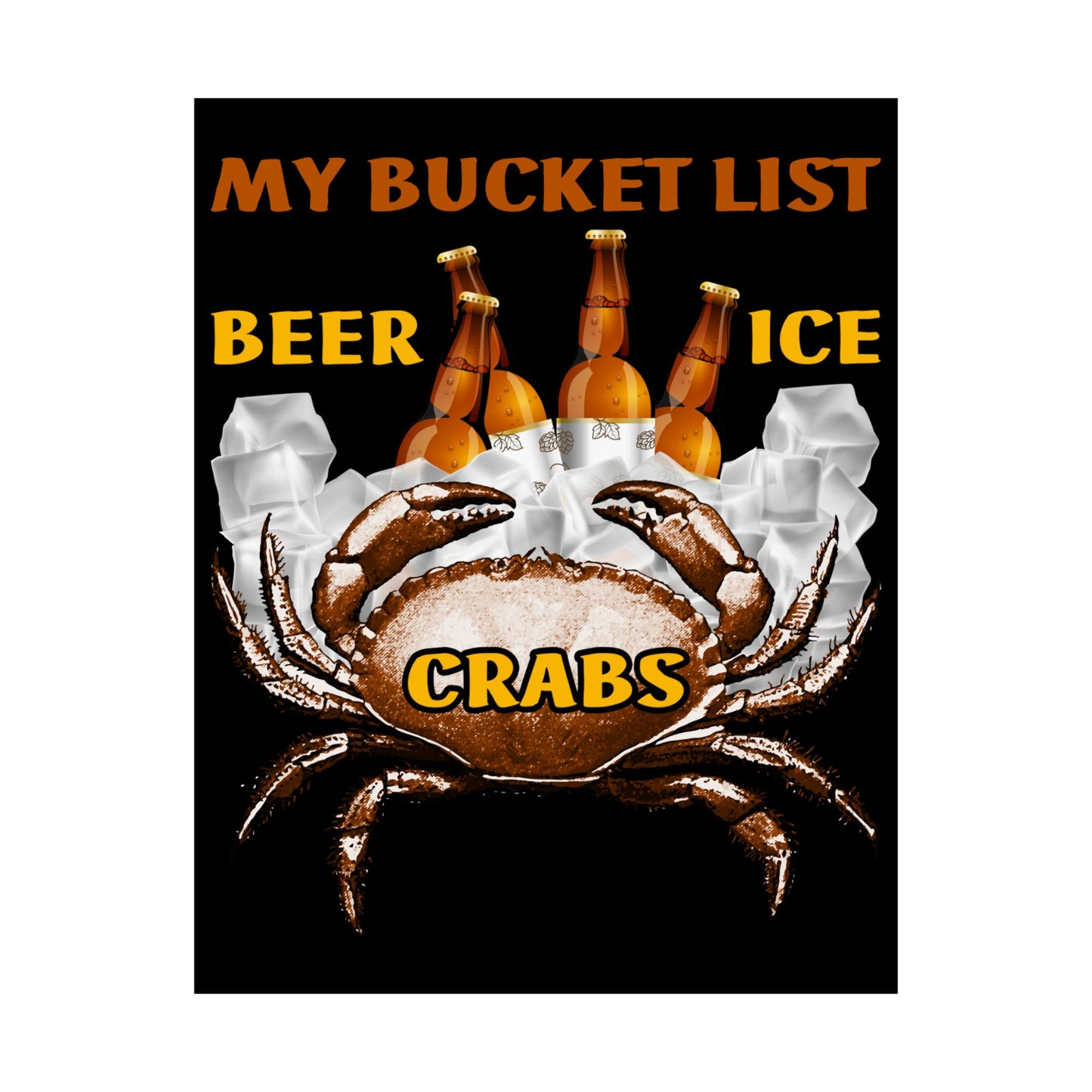 Crab Boil Gift Seafood Bucket List Beer Ice Crabs - Wall Art