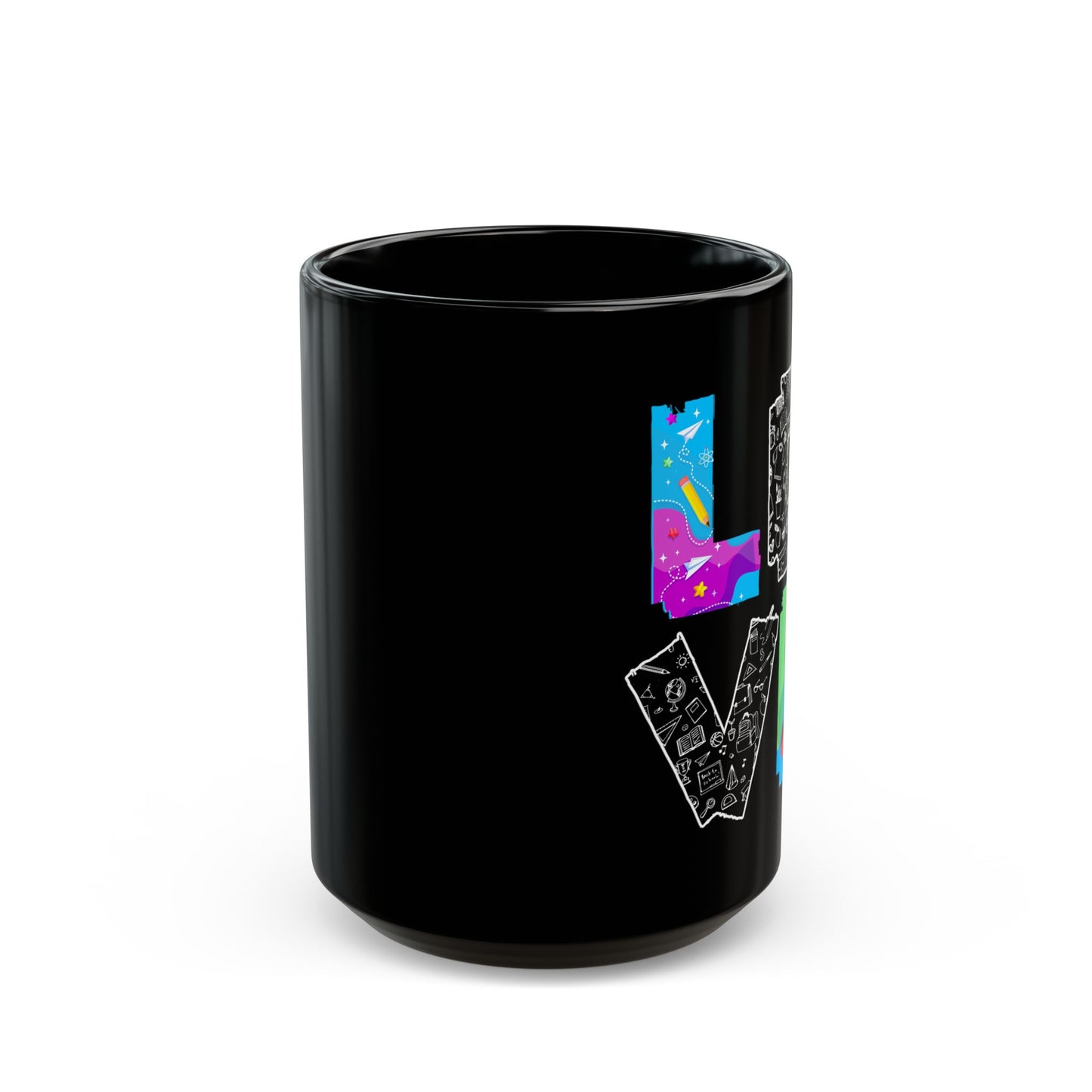 Cute Love Teaching Back To School I Love Teacher Life - Black Mug