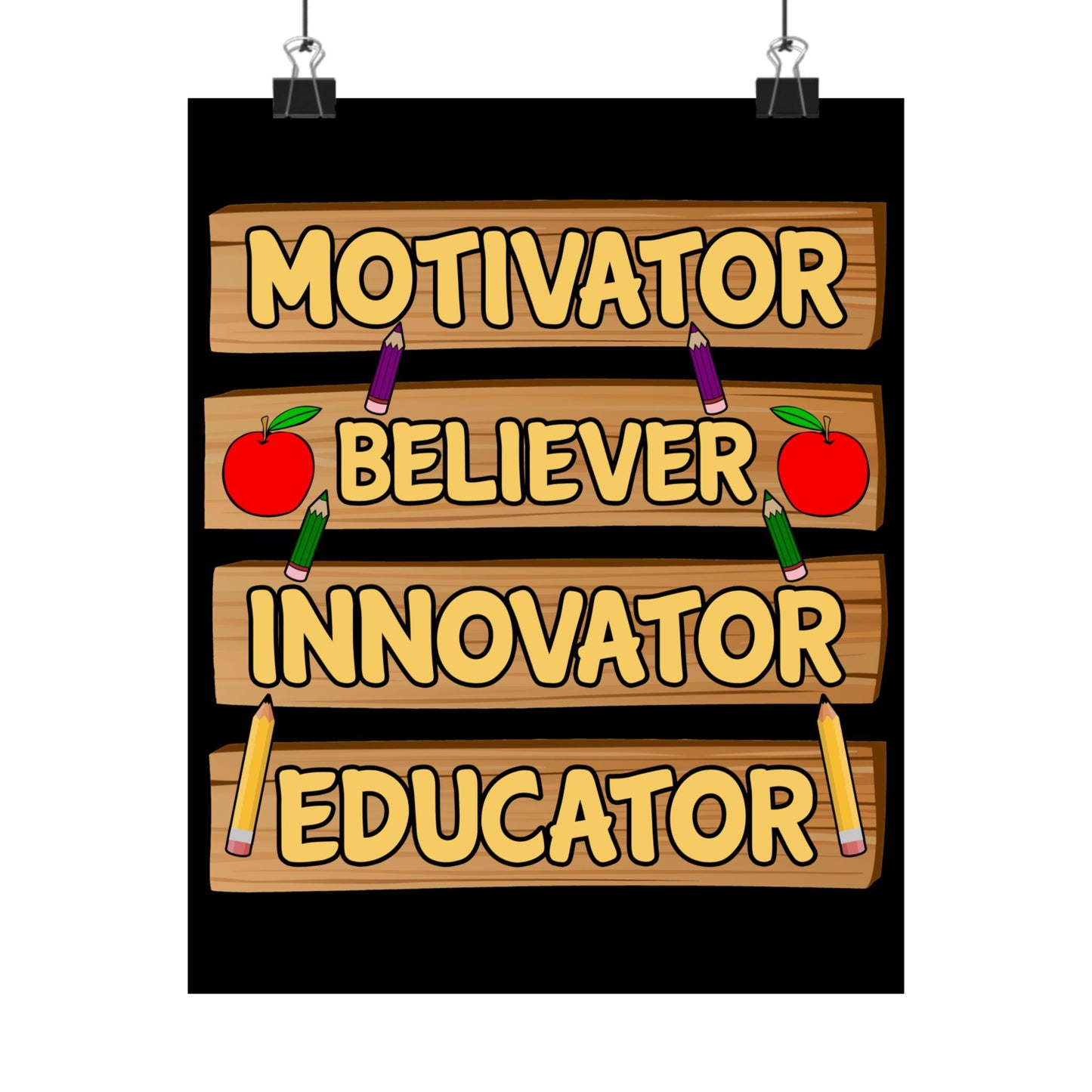 Teacher Motivator Believer Innovator Educator - Wall Art