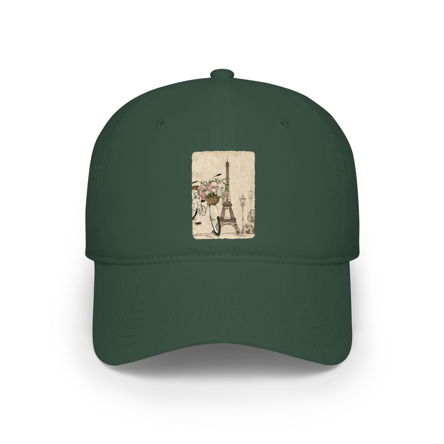 Paris Eiffel Tower Vintage Sketch Low Profile Baseball Cap