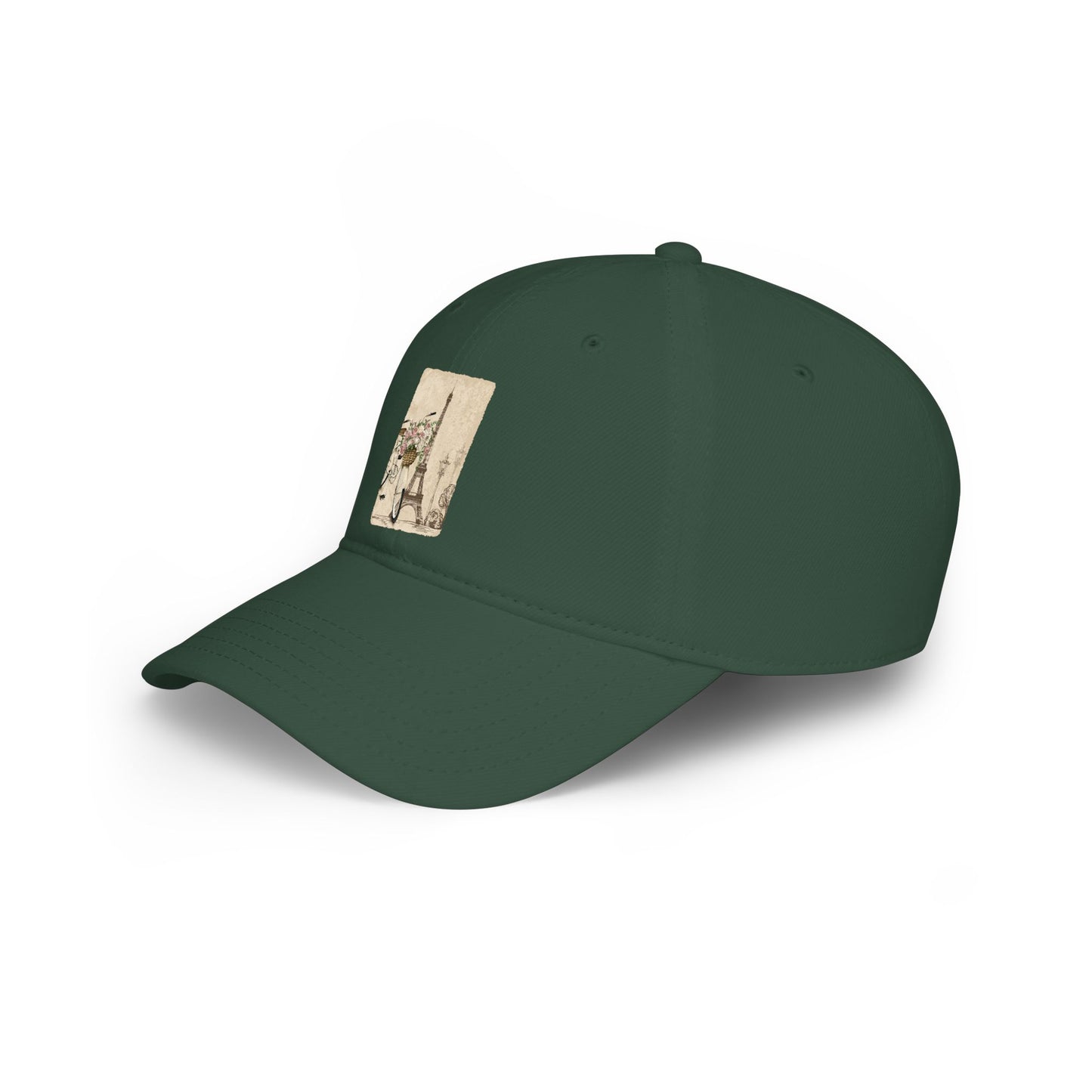 Paris Eiffel Tower Vintage Sketch Low Profile Baseball Cap