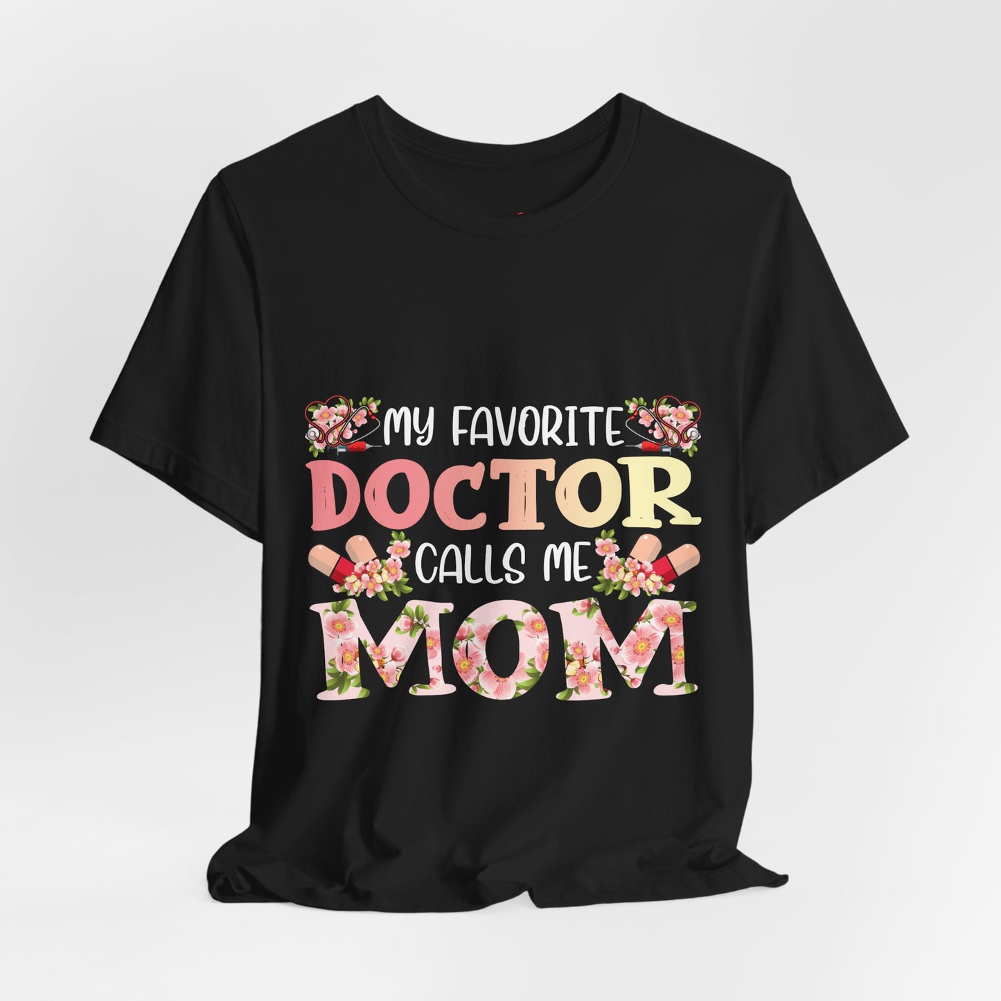 Doctor Mom Floral Healthcare Hero T-shirt
