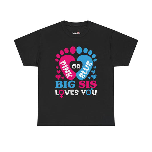 Big Sister Baby Shower Pink Blue - Unisex T-Shirt