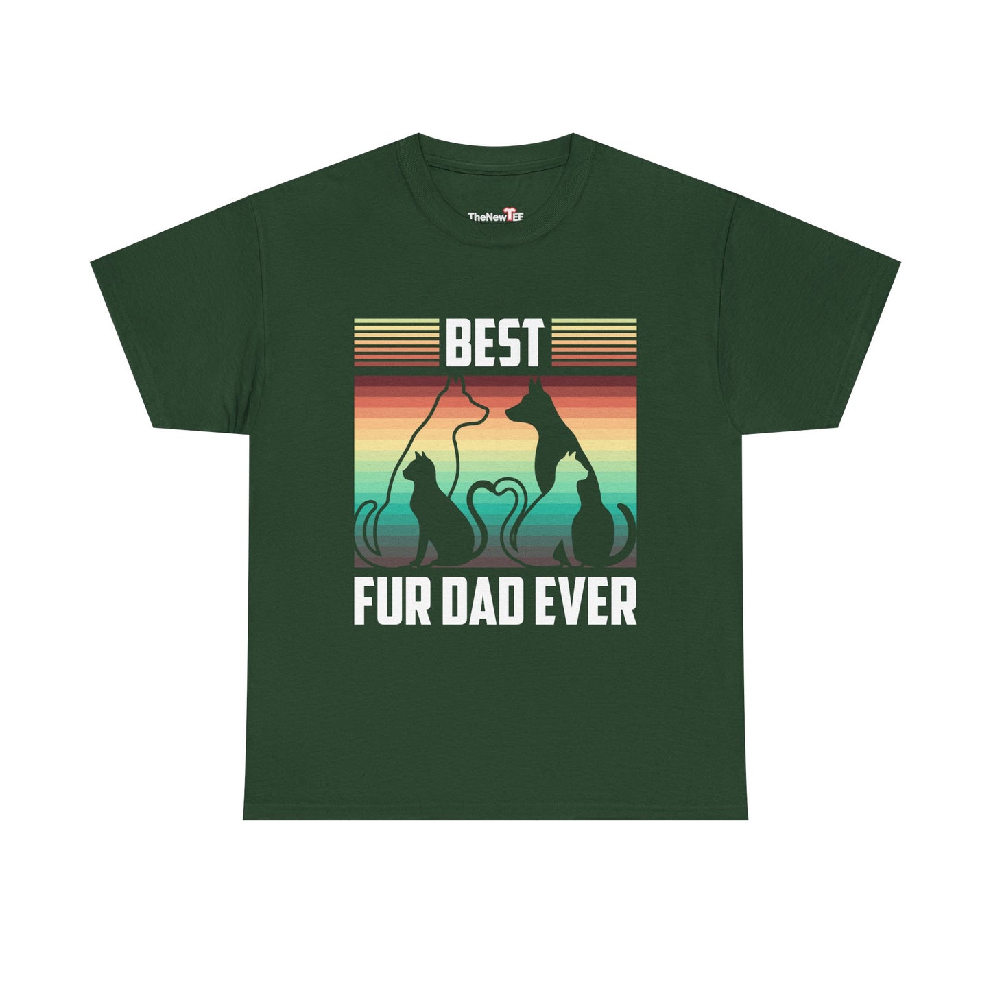 Funny Best Fur Dad Ever Vintage Retro Dog And Cat Owner - Unisex T-Shirt