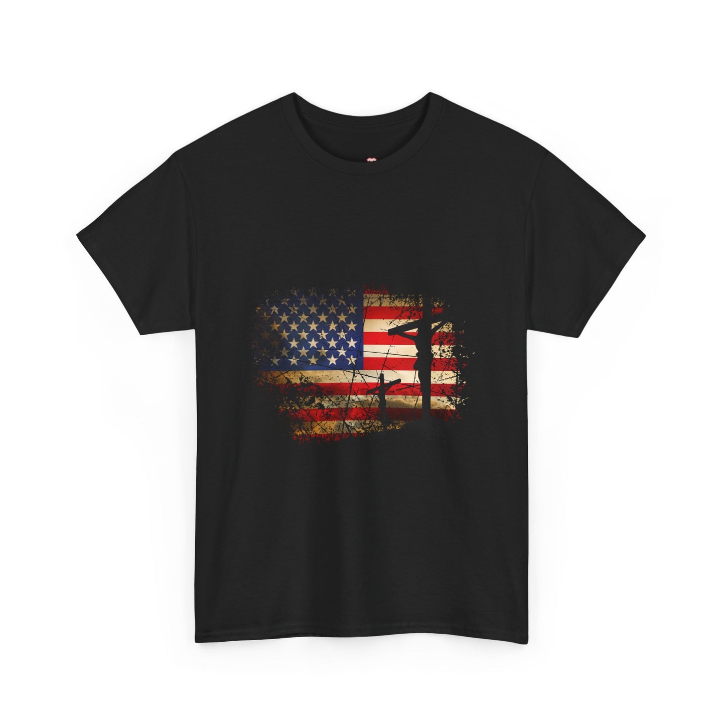 Cross Christ American Flag Pride Hand Christian Lover Gift - Unisex T-Shirt