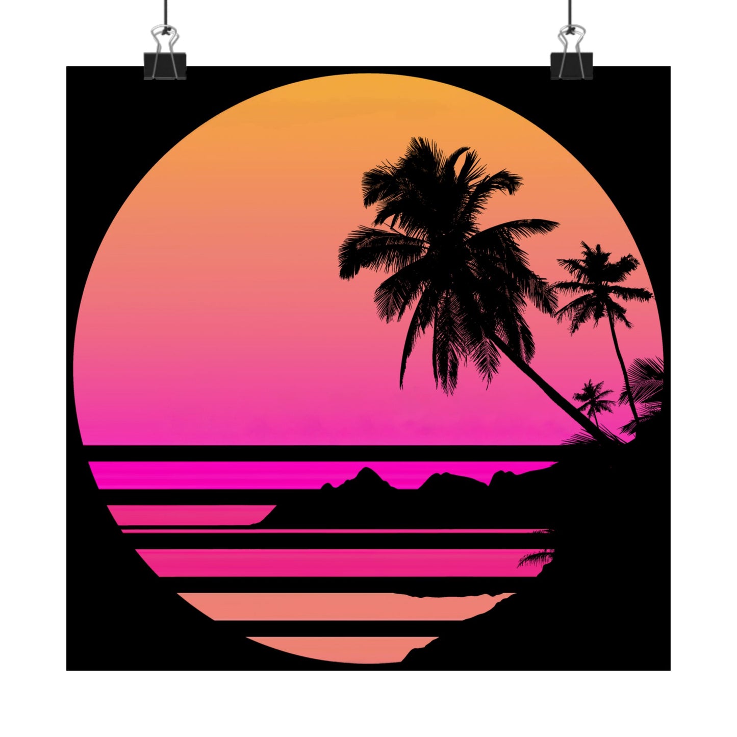 Palm Tree Shirt Tropical Beach Vintage Retro Style 70S 80S - Wall Art