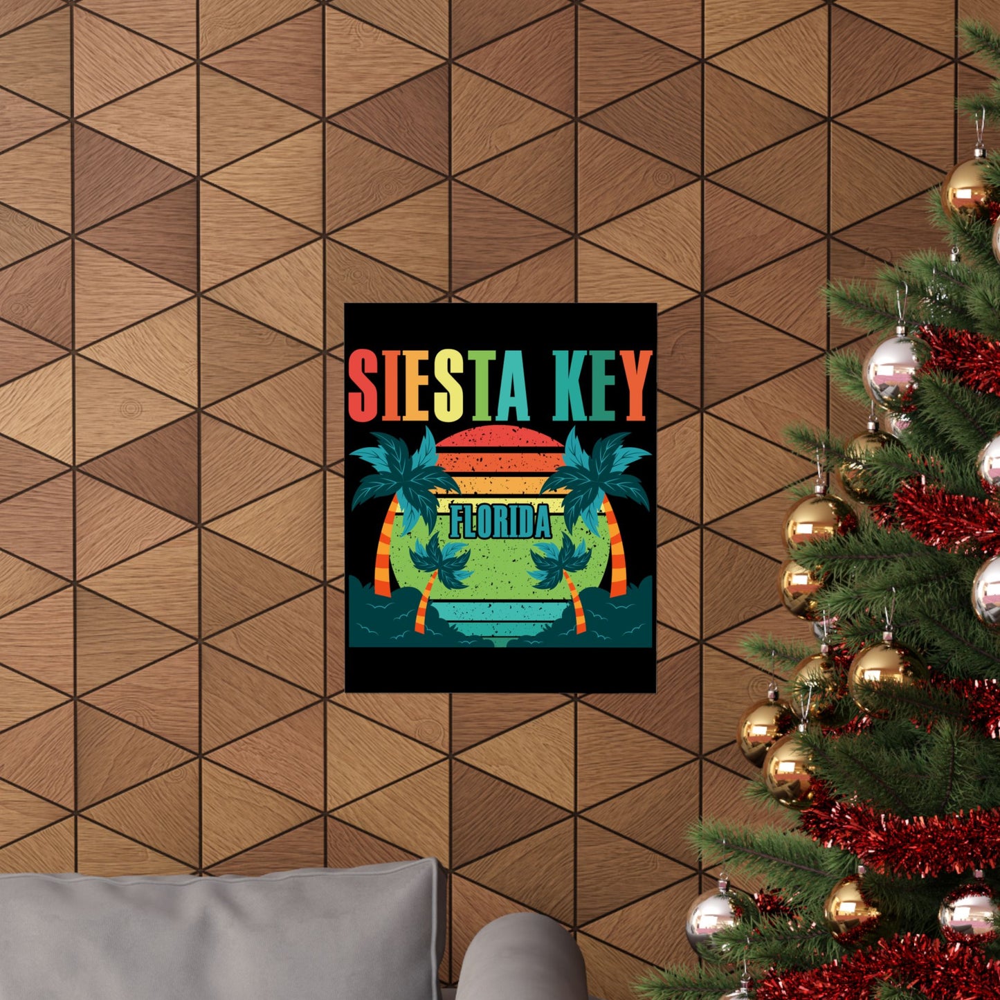 Siesta Key Beach Florida Fl Vintage Vaporwave Retro 80S - Wall Art